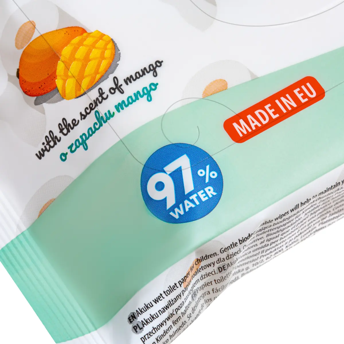 Akuku nawilżony papier toaletowy 50 szt. zapach mango - obrazek 3